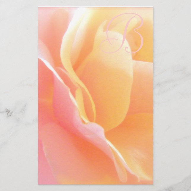 Papelaria Papel de carta cor-de-rosa do monograma (Frente)