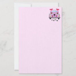 Papelaria Papel de carta cor-de-rosa recem casados