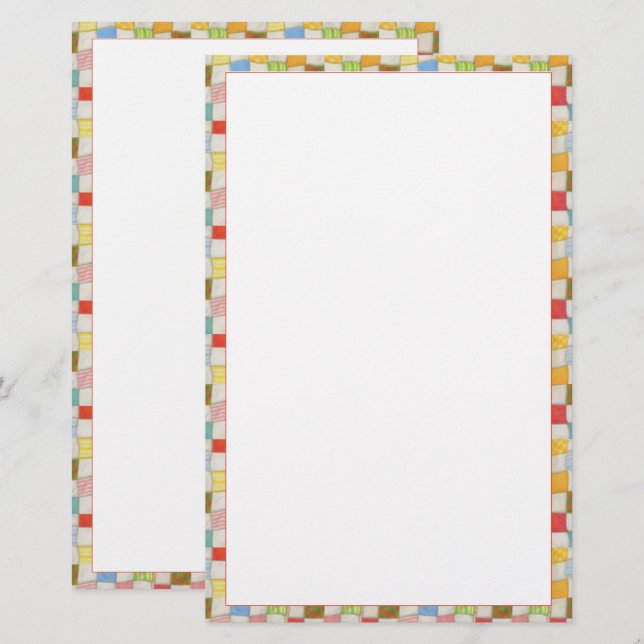 Papelaria Papel de carta CRAZY QUILT 5.5x8.5 (Frente/Verso)