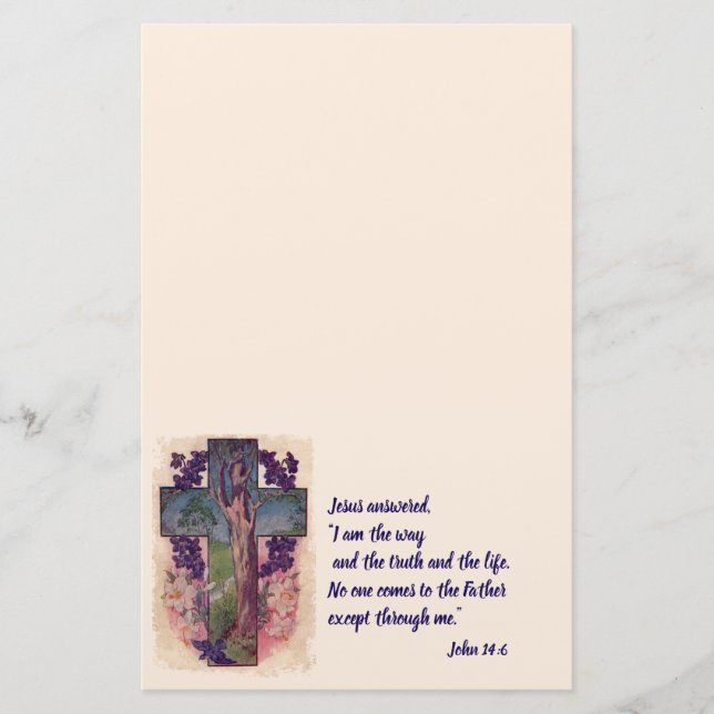 Papelaria Papel de Carta Cristã Cruzado e Árvore (Frente)