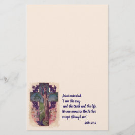 Papelaria Papel de Carta Cristã Cruzado e Árvore