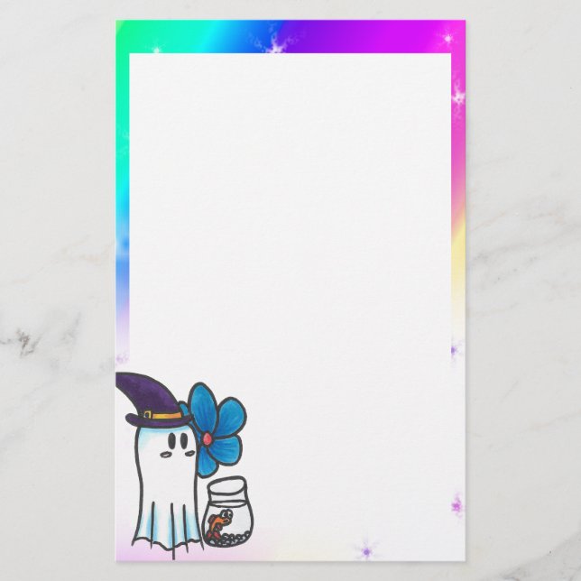 Papelaria Papel de carta Cute Ghost Kurt Spoopyton (Frente)