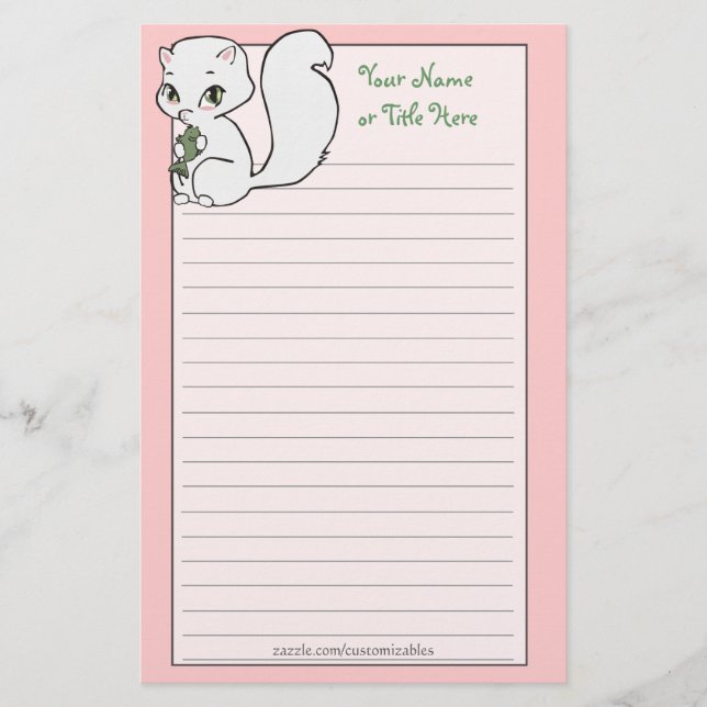 Papelaria Papel de carta Cutie Cat (Frente)