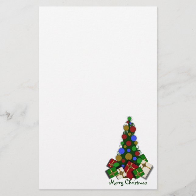 Papelaria Papel de carta da árvore de Natal (Frente)