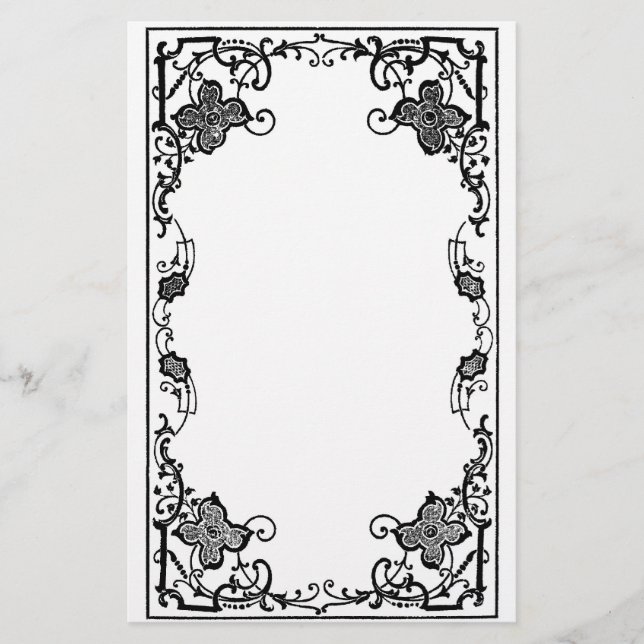 Papelaria Papel de carta da beira do Victorian (Frente)