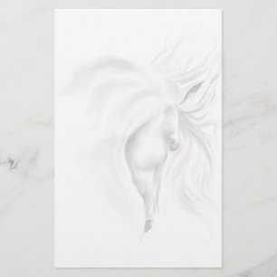Papelaria Papel de carta da cabeça de cavalo branco