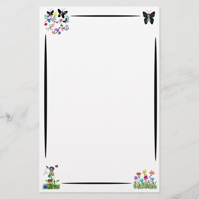 Papelaria Papel de carta da consciência do autismo (Frente)