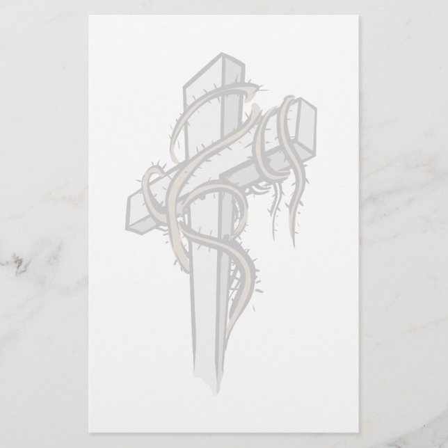 Papelaria Papel de carta da Cruz Cristã (Frente)