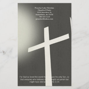 Papelaria Papel De Carta Da Cruz Cristã Em Preto