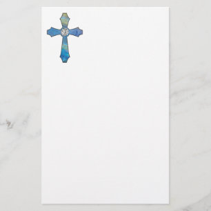 Papelaria Papel de carta da cruz do Opal & da jóia do