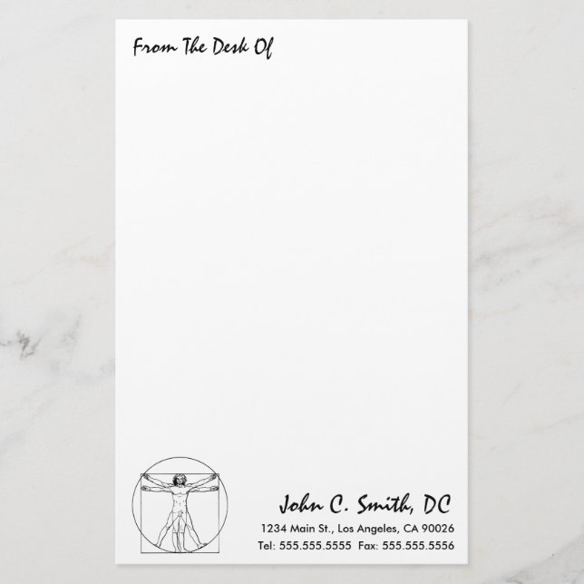 Papelaria Papel De Carta "Da Mesa De" (Frente)