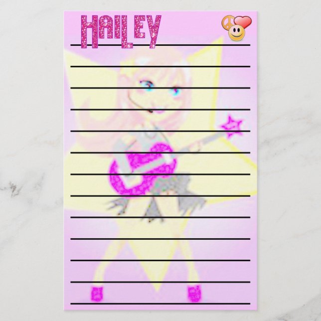 Papelaria Papel de carta da música de Hailey (Frente)