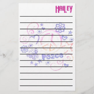 Papelaria Papel de carta da paz de Hailey