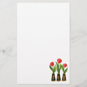 Papelaria Papel de carta da pintura de Digitas das tulipas