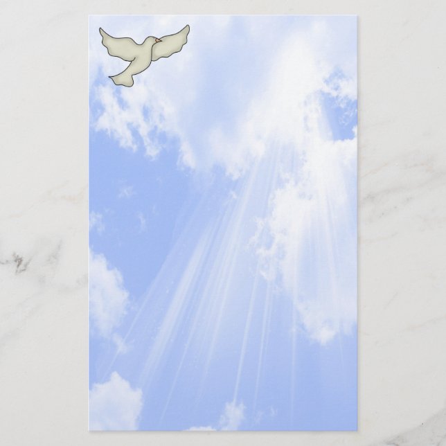 Papelaria Papel de carta da pomba do cristão (Frente)