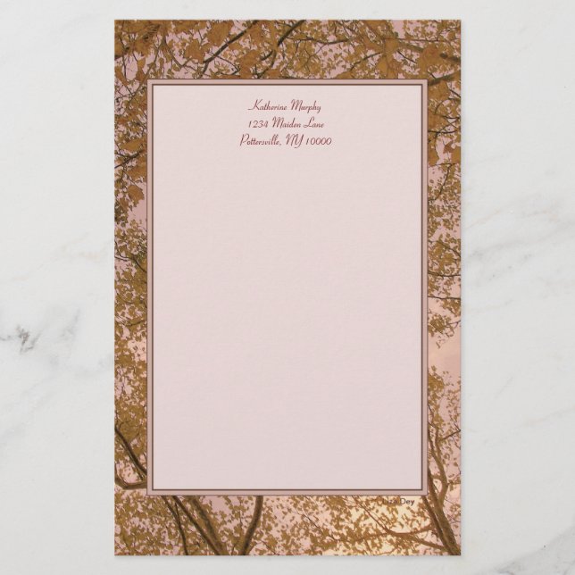 Papelaria Papel de Carta de Abstrato de outono (Frente)