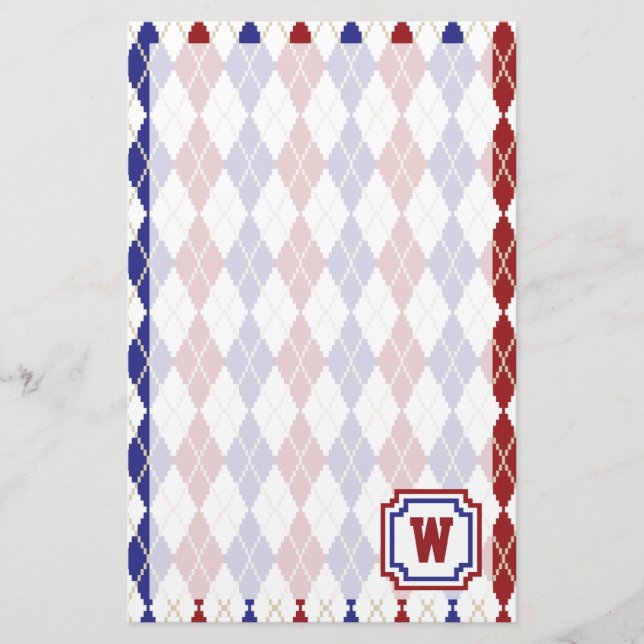 Papelaria Papel de Carta de Argyle americana (Frente)