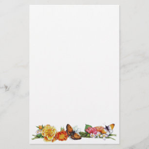 Papelaria papel de carta de borboleta