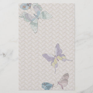 Papelaria Papel de carta de borboletas e rendas