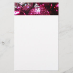 Papelaria Papel de carta de cabeçalho de Baubles rosa branc