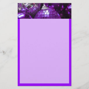 Papelaria Papel de carta de cabeçalho de Baubles roxo
