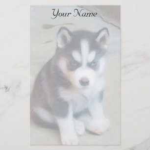 Papelaria Papel de carta de cachorrinho Siberiano Husky