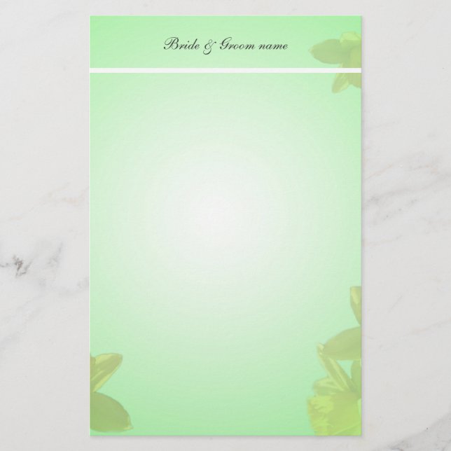 Papelaria papel de carta de casamento.tulipas amarelas (Frente)