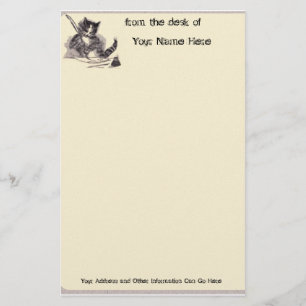 Papelaria Papel de Carta de Cat escrevendo