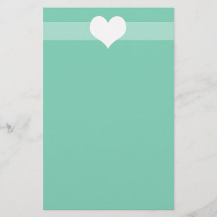 Papelaria Papel de carta de Coração Verde Simples