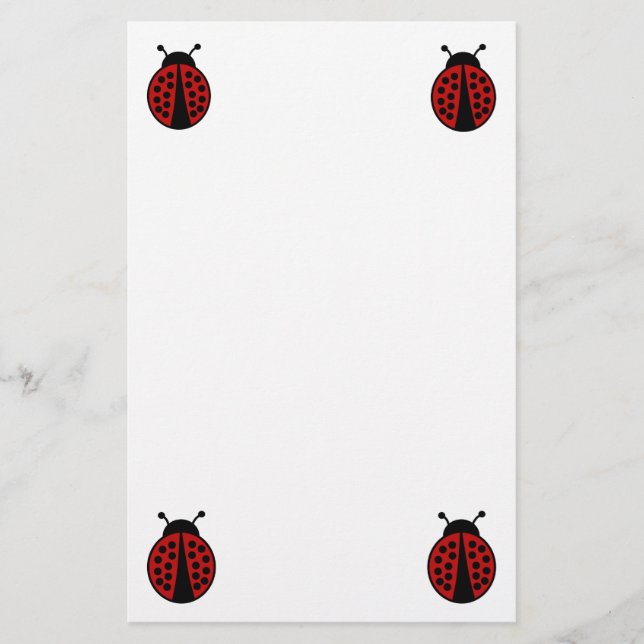 Papelaria Papel de carta de design de ladybug simples (Frente)