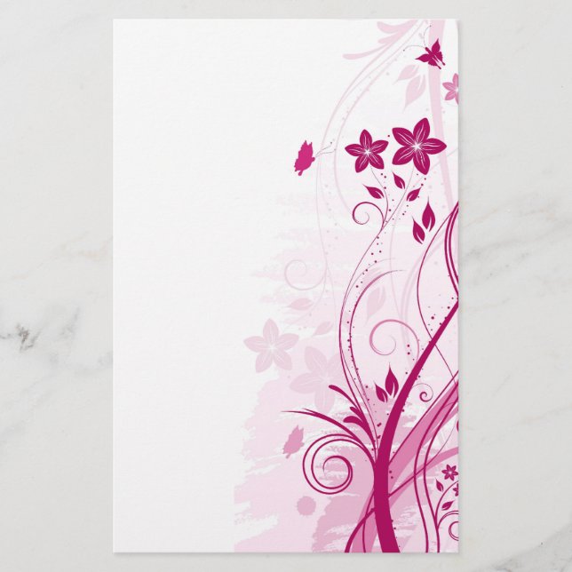 Papelaria Papel de Carta de Design Floral (Frente)