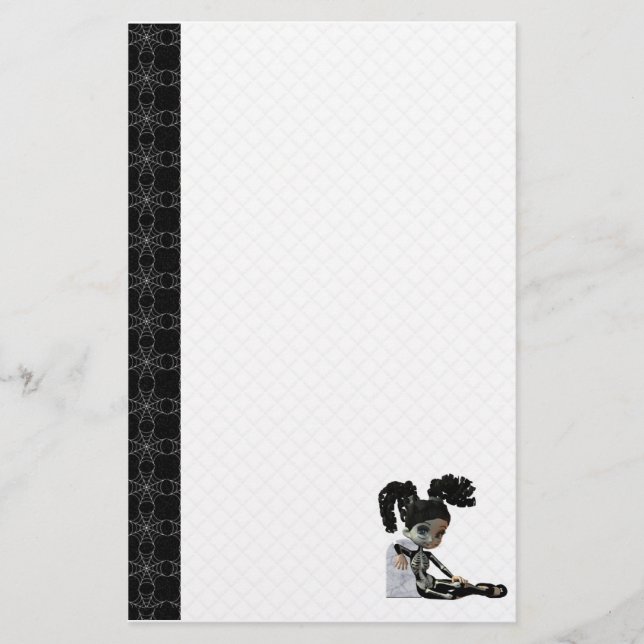 Papelaria Papel de carta de esqueleto do Dia das Bruxas (Frente)