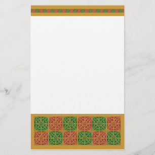 Papelaria Papel de Carta de Feriado Vermelho e Verde