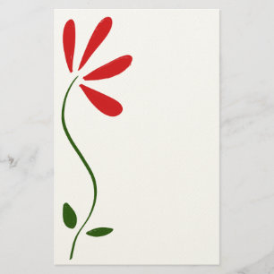 Papelaria Papel de Carta de Flores de Pétalas Vermelhas