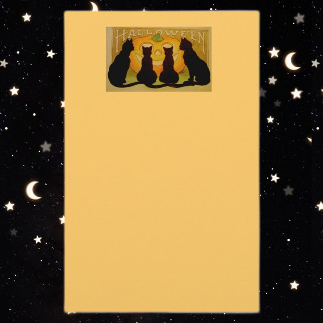 Papelaria Papel de carta de Gatos Pretos do Dia das Bruxas (Criador carregado)