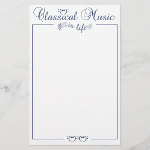 Papelaria Papel de carta de Música Clássica, personalizável