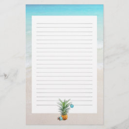 Papelaria Papel de carta de Natal em praia de abacaxi