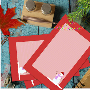 Papelaria Papel de Carta de Natal Mulher de Neve com Contorn