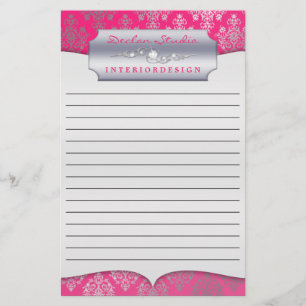 Papelaria Papel de carta de negócios ligado ao Damask Piscan