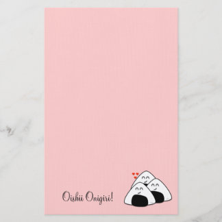 Papelaria Papel de carta de Oishii Onigiri (rosa pálido)