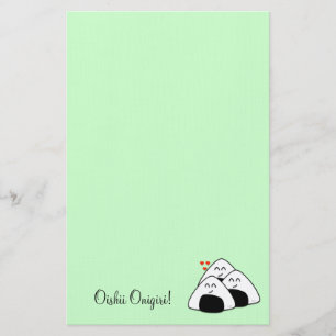 Papelaria Papel de carta de Oishii Onigiri (verde pálido)