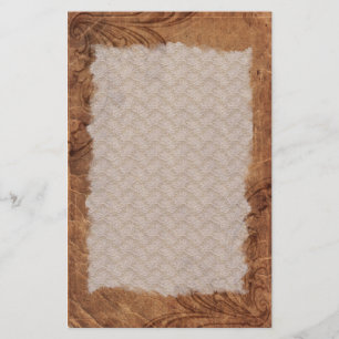 Papelaria Papel de carta de olhares de couro embutidos