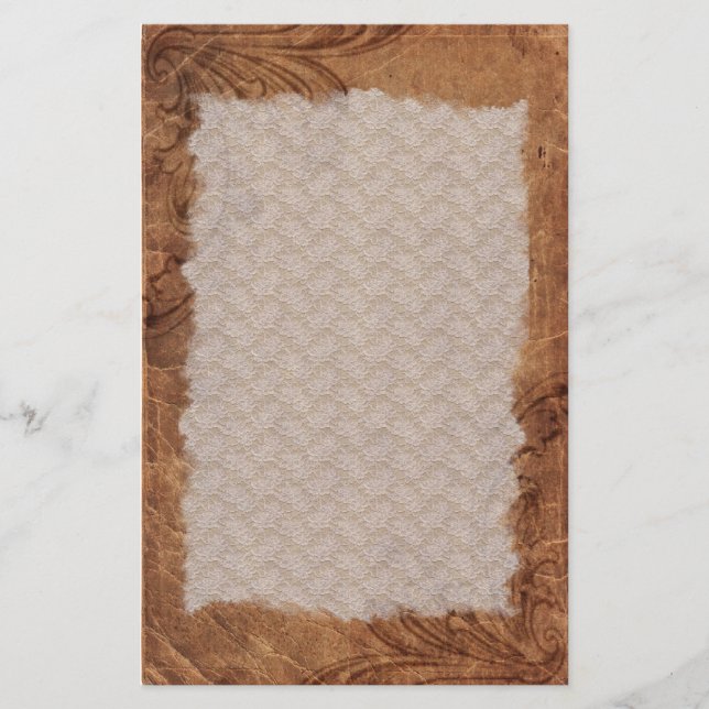 Papelaria Papel de carta de olhares de couro embutidos (Frente)