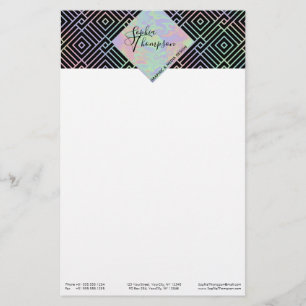 Papelaria Papel de Carta de Padrão Simétrico Holográfico