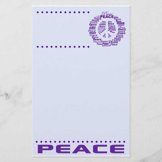 Papelaria Papel de carta de paz, personalizar (Frente)
