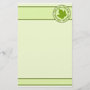 Papelaria papel de carta de pense verde, personalizável