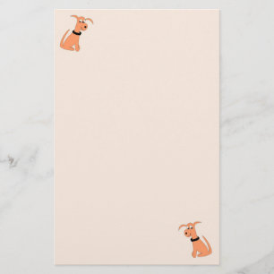 Papelaria Papel de carta de pêssego de cachorro Cheeky Dog