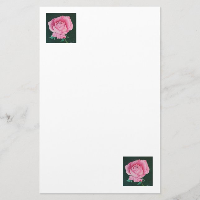 Papelaria Papel de carta de Petals rosa (Frente)