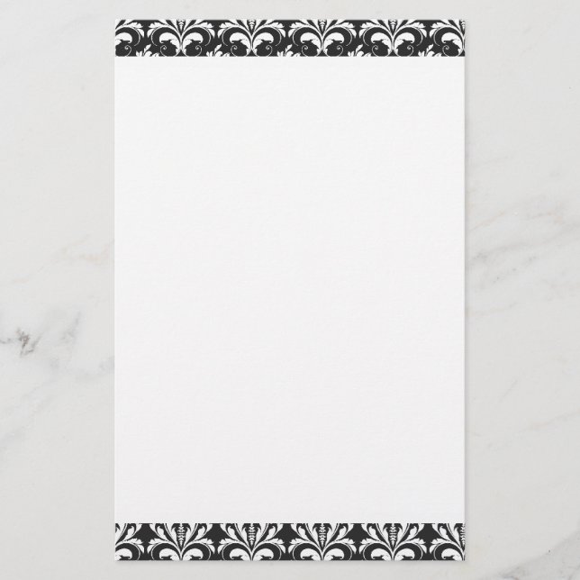 Papelaria Papel de carta de preto e branco (Frente)