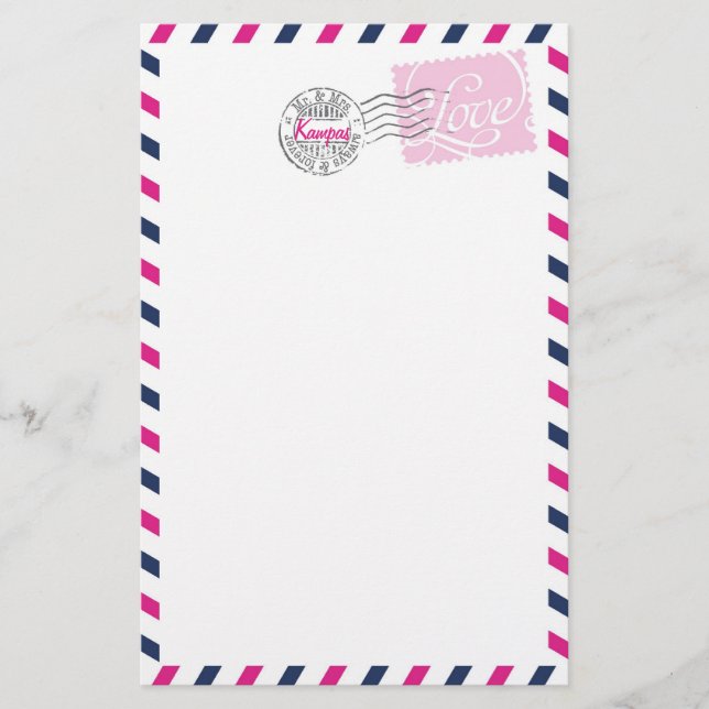 Papelaria Papel de Carta de Recolha de Serviços Postal (Frente)